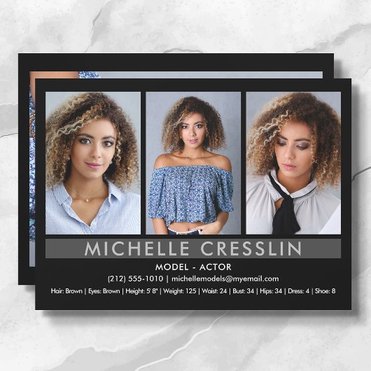 Actor Model 5.5x7.5 Zed Comp Kaart 3 Foto terug