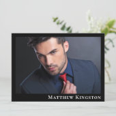 Actor Model 6 Foto Zed Kaart Sjabloon Zwart (Staand voorkant)