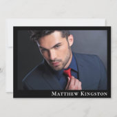 Actor Model 6 Foto Zed Kaart Sjabloon Zwart (Voorkant)