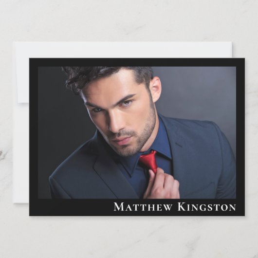 Actor Model 6 Foto Zed Kaart Sjabloon Zwart (Voorkant)