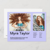 Actor/model Briefkaart hoofdschot (Voorkant / Achterkant)