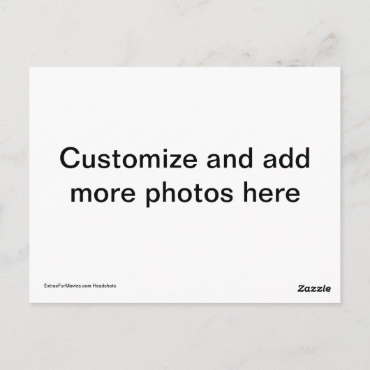 Actor/model Briefkaart hoofdschot (Achterkant)