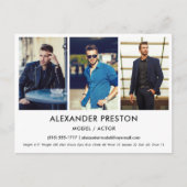 Actor Model Comp/Zed Card 3 Photo White Briefkaart (Voorkant)