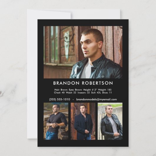 Actor Model Comp Zed Kaart 5x7 | Foto 2 Sided 5 (Achterkant)