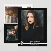 Actor Model Composite 3 Photo Promo Card Postcard Briefkaart (Voorkant / Achterkant)