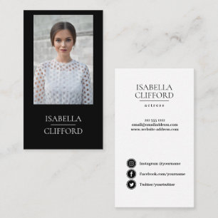 Actor Model Dancer Black White Foto Sociale Media Visitekaartje