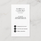 Actor Model Dancer Black White Foto Sociale Media Visitekaartje (Achterkant)