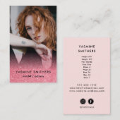 Actor Model Dancer Social Pictogram Roze Gliitter Visitekaartje (Voorkant / Achterkant)