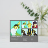 Actor/model donkergrijze hoofdfotokaart briefkaart (Staand voorkant)