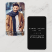 Actor Model Foto Modern Black R Visitekaartje (Voorkant / Achterkant)