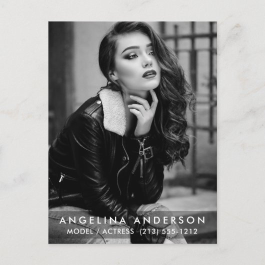Actor Model Foto zwart-wit Briefkaart (Voorkant)