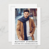 Actor Model Photo Briefkaart - Wht (Voorkant / Achterkant)