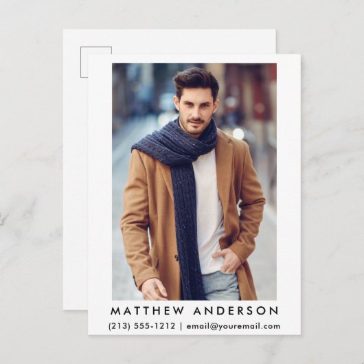 Actor Model Photo Briefkaart - Wht (Voorkant / Achterkant)