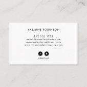 Actor Model Singer Dancer 3 Fotosociaal pictogram Visitekaartje (Achterkant)