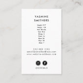 Actor Model Singer Dancer SOCIAL ICON Zwarte Foto Visitekaartje (Achterkant)