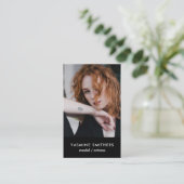 Actor Model Singer Dancer SOCIAL ICON Zwarte Foto Visitekaartje (Staand voorkant)