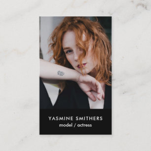 Actor Model Singer Dancer SOCIAL ICON Zwarte Foto Visitekaartje