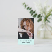Actor Model Singer Dancer SOCIAL Mint Green Foto Visitekaartje (Staand voorkant)