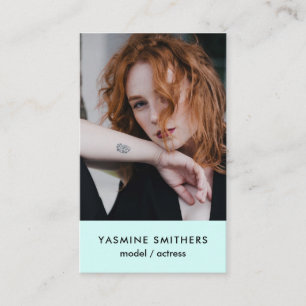 Actor Model Singer Dancer SOCIAL Mint Green Foto Visitekaartje