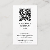 Actor Modellen danser Foto QR CODE Visitekaartje (Achterkant)