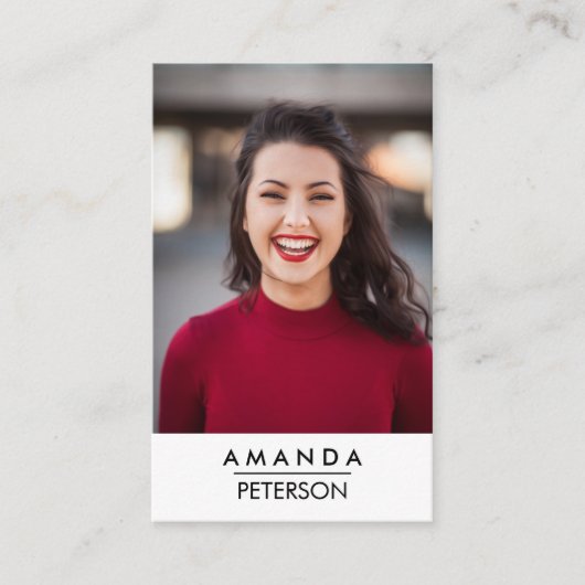 Actor Modellen Danser Foto Visitekaartje (Voorkant)