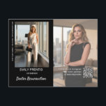 Actor Promo Card | 3 Photo Composite Postcard Briefkaart<br><div class="desc">These actor promo cards are the perfect way to announce your latest projects to agents, fans, and supporters. Featuring one photo on the front, and two additional on the back, edit the text fields with your details for a customized promo postcard for actors. To generate the QR code, copy and...</div>