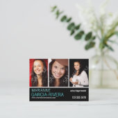 Actor Triple Headshot statistieken Visitekaartje (Staand voorkant)