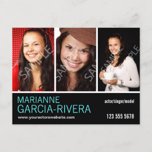 Actor Triple Headshot Stats Briefkaart