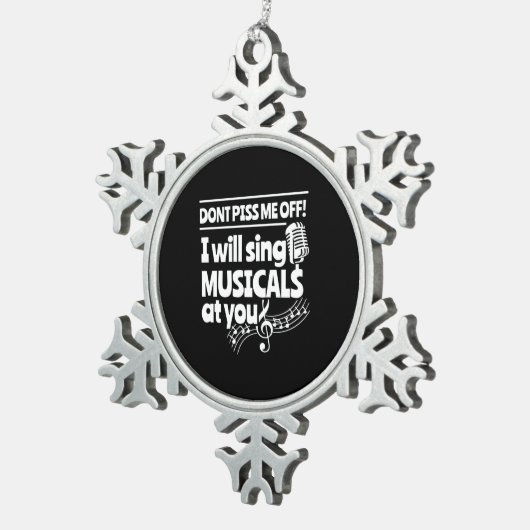 Actor zal musicals naar jou sturen tin sneeuwvlok ornament (Rechts)