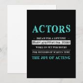 Actoren die actor Actress Movie Theater Gift Kaart (Voorkant / Achterkant)