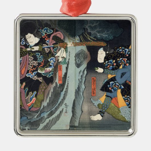 Actoren in "Soga Monogatari" Metalen Ornament (Voorkant)