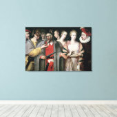 Actoren van de Commedia dell'Arte Canvas Afdruk (Insitu (Houten vloer))