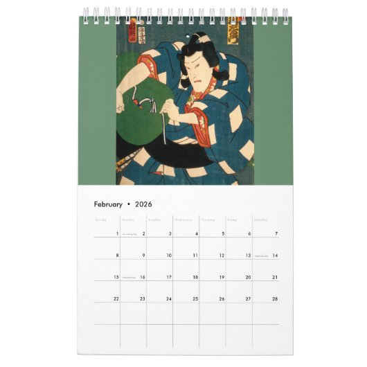 Actoren van het oude Japan ( Japanse kunst) Kalender (Feb 2026)
