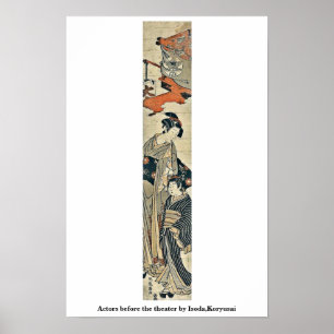 Actoren voor het theater door Isoda, Koryusai Poster