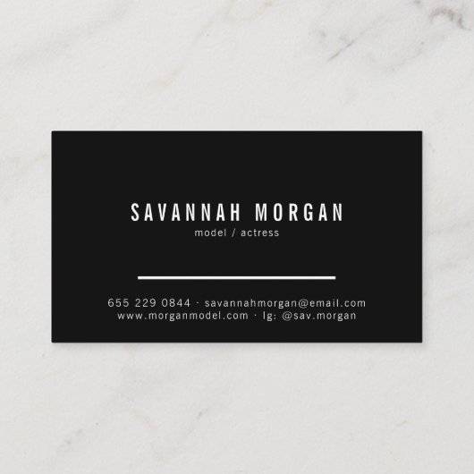 Actormodel danserfoto trendy hedendaags vet visitekaartje (Achterkant)