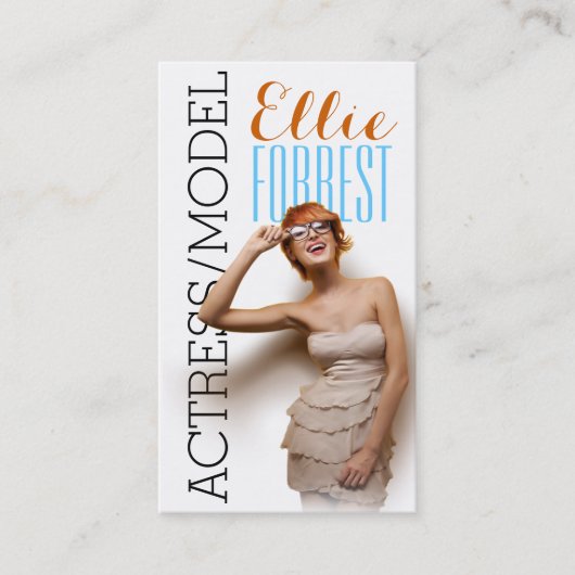 Actormodel hoofdopname filmtheater visitekaartje (Voorkant)