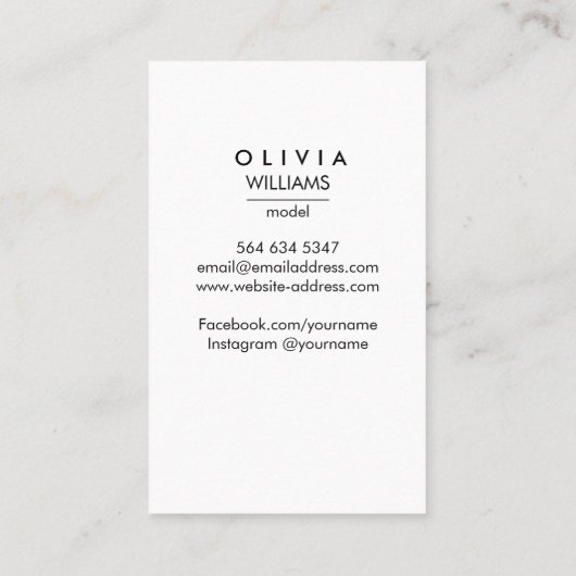 Actormodellen danser Foto transparant verloop Visitekaartje (Achterkant)