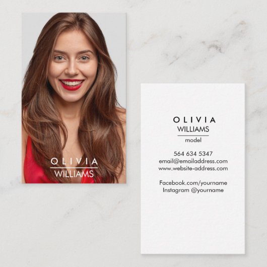 Actormodellen danser Foto transparant verloop Visitekaartje (Voorkant / Achterkant)