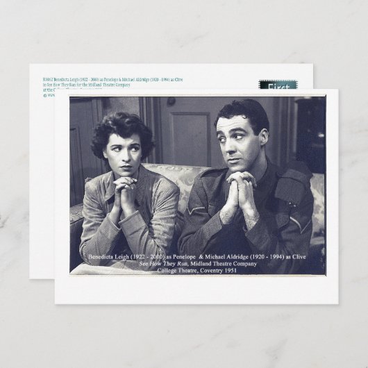 Actors Benedicta Leigh en Michael Aldridge Briefkaart (Voorkant / Achterkant)