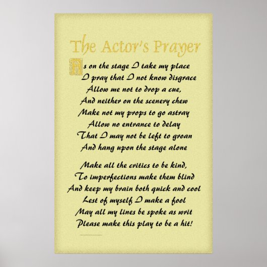 Actor's Poster (Voorkant)