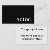 ActorVisitekaartje Visitekaartje (Voorkant / Achterkant)