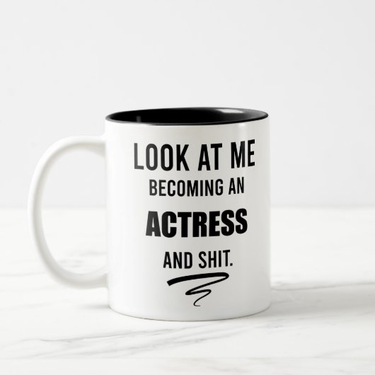 Actress Afstuderen Funny Gift Theater Lover Gift Tweekleurige Koffiemok (Links)