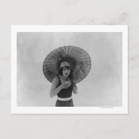 Actress Betty Compson eet ijskap Briefkaart (Voorkant)