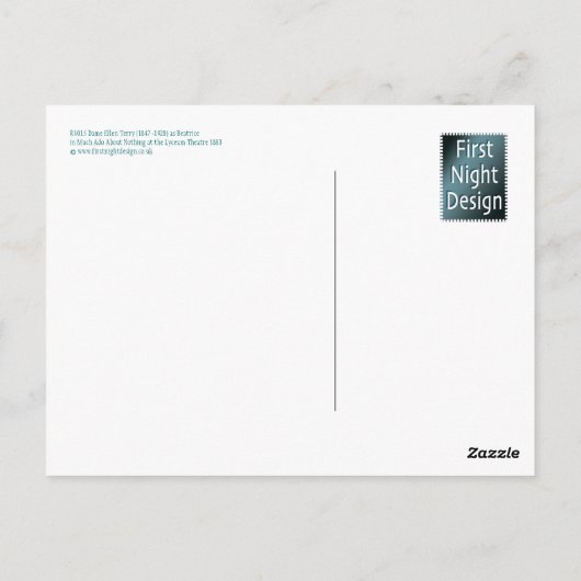 Actress Dame Ellen Terry Briefkaart (Achterkant)