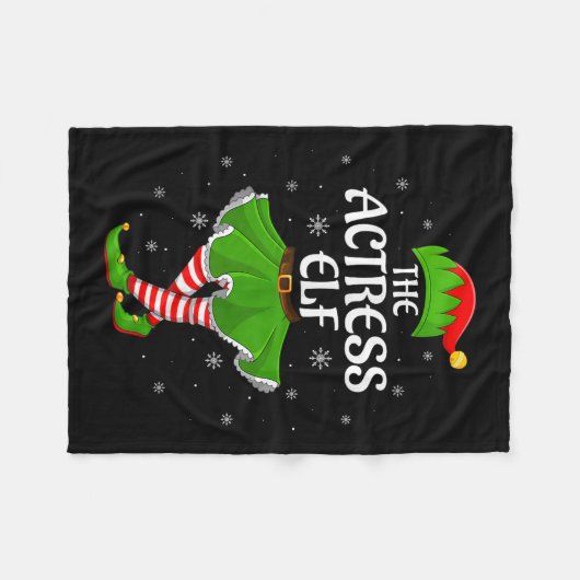 Actress Elf Christmas Family Girls Women Elf Squad Fleece Deken (Voorkant (Horizontaal))