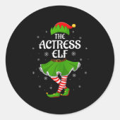 Actress Elf Christmas Family Girls Women Elf Squad Ronde Sticker (Voorkant)
