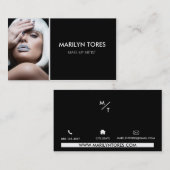 ★ Actress-Haarstylist-Model Modern headshot Μ Visitekaartje (Voorkant / Achterkant)