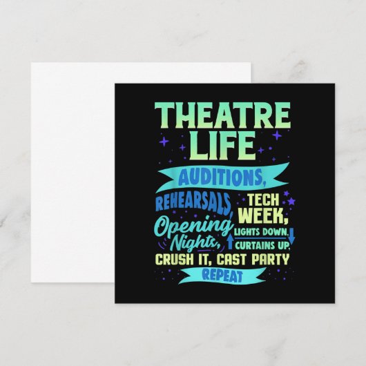 Actress Nerd Actor Musical Acter Spian Bedankkaart (Voorkant / Achterkant)