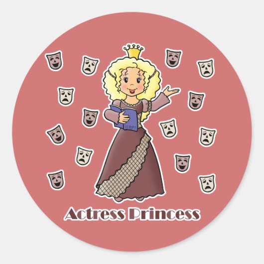 Actress Princess Ronde Sticker (Voorkant)