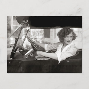 Actrice achter het stuur, 1921 briefkaart